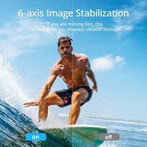 AKASO Brave 7 4K30FPS 20MP WiFi Action Camera with Touch Screen IPX8 33FT Waterproof Camera EIS 2.0 Zoom Support External Mic Voice Control with 2X 1350mAh Batteries Vlog Camera