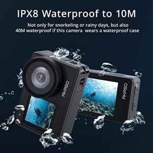 AKASO Brave 7 4K30FPS 20MP WiFi Action Camera with Touch Screen IPX8 33FT Waterproof Camera EIS 2.0 Zoom Support External Mic Voice Control with 2X 1350mAh Batteries Vlog Camera