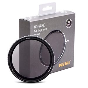 nisi 58mm true color nd-vario | 1-5 stops variable neutral density filter | adjustable nd, true-to-life color, no vignetting, optical glass with nano coating | photography and videography