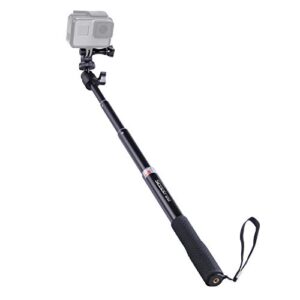 smatree extendable aluminum selfie stick/monopod compatible for gopro hero 11/10/9/max/8/7/6/5/4/3+/gopro hero(2018)/insta360 one/akaso geekpro sjcam sj4000 sj5000, action 2 camera