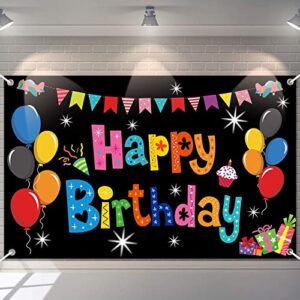 colorful happy birthday party decorations rainbow birthday banner backdrop large happy birthday yard sign backgroud it’s my birthday party indoor outdoor decorations supplies for boys kids girls