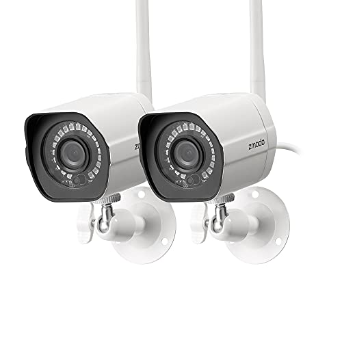 Zmodo Outdoor Wireless (2 Pack), 1080p Full HD Home Security Camera System, Works with Alexa and Google Assistant, White (ZM-W0002-2)