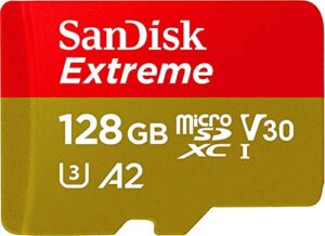 sandisk 128gb extreme for mobile gaming microsd uhs-i card – c10, u3, v30, 4k, a2, micro sd – sdsqxa1-128g-gn6gn