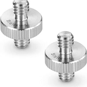 SMALLRIG 1/4" to 1/4" Male Threaded Screw Adapter Double Head Stud for Camera Cage Monitor LED Microphone, Pack of 2-828