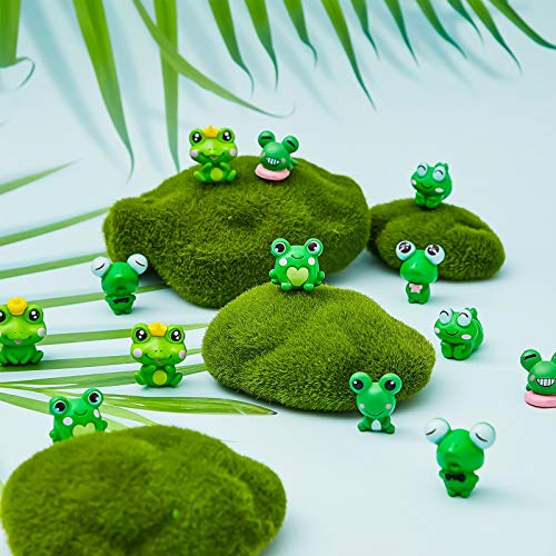 WILLBOND Cute Frog Miniature Figurines Mini Garden Frog Ornaments Animals Model Fairy Garden Miniature Moss Landscape DIY Craft for Home Party Decoration Supplies (24 Pieces)