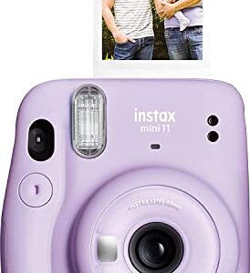 Fujifilm Instax Mini 11 Instant Film Camera with Automatic Exposure and Flash, Polaroid Camera, Fujinon 60mm Lens with Selfie Mirror, Optical Viewfinder - Lilac Purple (Renewed)