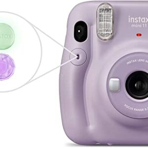 Fujifilm Instax Mini 11 Instant Film Camera with Automatic Exposure and Flash, Polaroid Camera, Fujinon 60mm Lens with Selfie Mirror, Optical Viewfinder - Lilac Purple (Renewed)