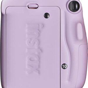 Fujifilm Instax Mini 11 Instant Film Camera with Automatic Exposure and Flash, Polaroid Camera, Fujinon 60mm Lens with Selfie Mirror, Optical Viewfinder - Lilac Purple (Renewed)