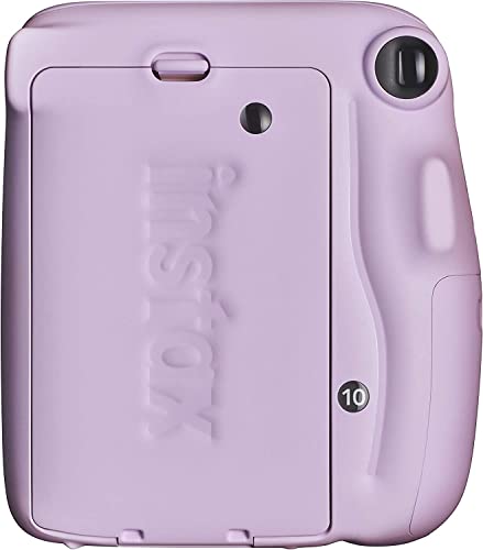 Fujifilm Instax Mini 11 Instant Film Camera with Automatic Exposure and Flash, Polaroid Camera, Fujinon 60mm Lens with Selfie Mirror, Optical Viewfinder - Lilac Purple (Renewed)