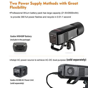 Godox AD400Pro All-in-One Outdoor Flash Strobe, 400W 2.4G TTL Portable Speedlite with Rechargeable Battery and Bowens Mount and Godox Mount