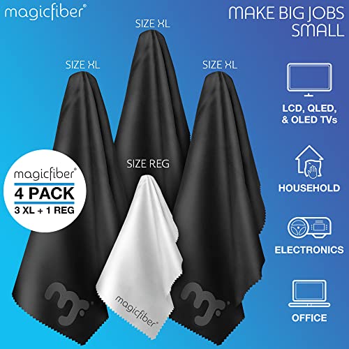 MagicFiber Extra Large Microfiber Cleaning Cloth - Premium Cloth for TV, Screens, Windows, Mirrors & More