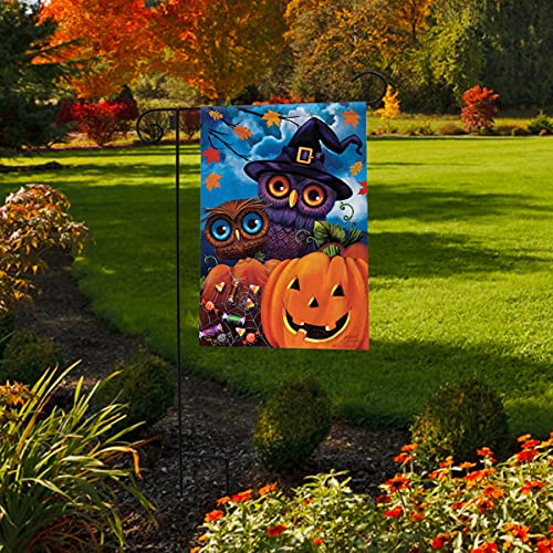 Happy Halloween Owls Garden Flag Jack o'Lantern 12.5" x 18" Briarwood Lane