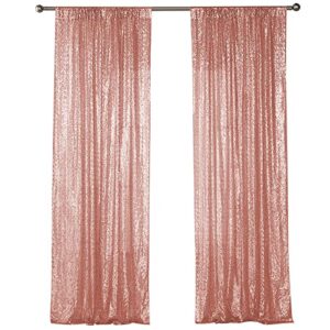 sugargirl rose gold sequin backdrop curtain 2 panels 2ftx8ft glitter rose gold background drapes sparkle photography backdrop for party wedding birthday wall decoration
