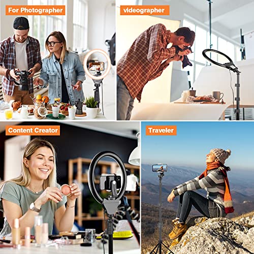 UBeesize 12’’ Ring Light with Tripod, Selfie Ring Light with 62’’ Tripod Stand, Light Ring for Video Recording＆Live Streaming(YouTube, Instagram, TIK Tok), Compatible with Phones, Cameras and Webcams