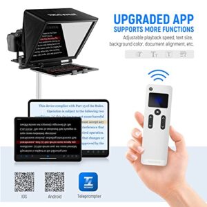 NEEWER Teleprompter X14 with RT-110 Remote & APP Control (Bluetooth Connection via NEEWER Teleprompter App), Portable No Assembly Compatible with iPad Android Tablet, Smartphone, DSLR Camera