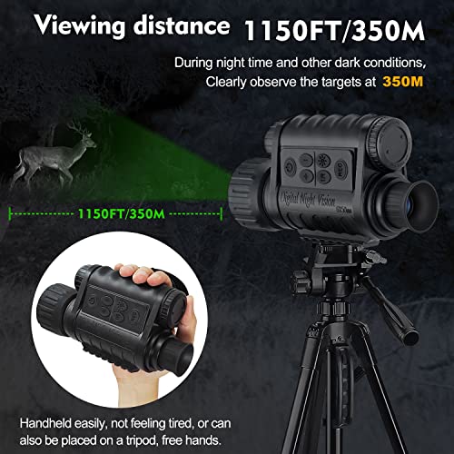 Bestguarder Digital Night Vision Monocular for Adults, True IR Illuminator for Complete Darkness, High Sensitivity COMS Sensor Night Goggles Night Vision Binoculars for Hunting/WG-50