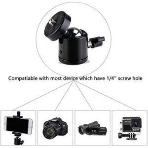 Universal 1/4" Swivel Mini Ball Head Screw Tripod Mount（2 Pack）, AOQIYUE 360 Degree Rotating Mount Base Adapter for DSLR Cameras HTC Vive Tripods Monopods Camcorder Light Stand