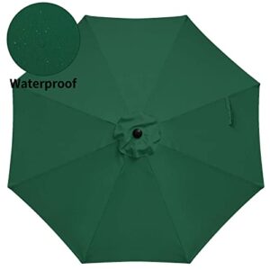 Simple Deluxe Patio Umbrella Outdoor, UV Protection Sunshade with Push Button Tilt/Crank and 8 Sturdy Ribs, for Table Garden Lawn Beach Pool, 9 FT, Green 1-pack-NEW