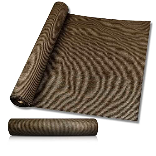 Windscreen4less Brown Sunblock Shade Cloth,95% UV Block Shade Fabric Roll 8ft x 25ft