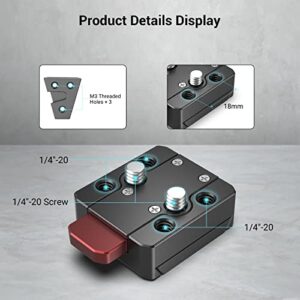 SmallRig Mini V-Lock Assembly Kit, V Mount Battery Plate, Quick Release Set with 1/4"-20 Threaded Holes - MD2801B