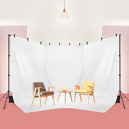 Julius Studio 30 feet Max Crossbar, 250° Rotatable Angle, Triple Wide Telescopic Backdrop Stands, Background Support System with 10 Spring Clamps and 4 Counter Weight Sand Bags, JSAG795