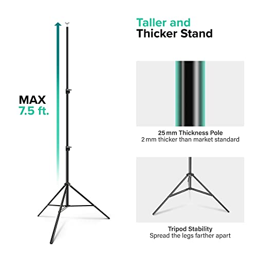 Julius Studio 30 feet Max Crossbar, 250° Rotatable Angle, Triple Wide Telescopic Backdrop Stands, Background Support System with 10 Spring Clamps and 4 Counter Weight Sand Bags, JSAG795