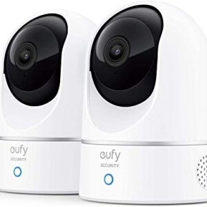 eufy Security S220 Indoor Cam 2-Cam Kit, 2K Security Indoor Camera Pan & Tilt, Plug-in Camera with Wi-Fi, Human & Pet AI, Voice Assistant Compatibility, Motion Tracking, Homebase not Compatible