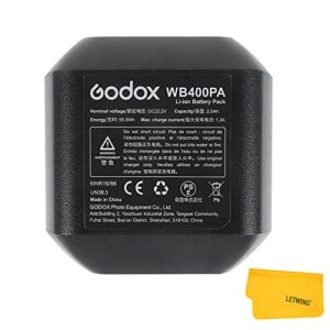 godox wb400pa wb400p lithium battery replacement for ad400 pro, 22.2v/2500mah li-ion battery pack ad400pro studio flash strobe light