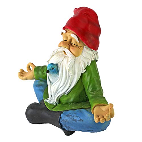 Design Toscano Zen Garden Gnome Statue, 8 Inch, Polyresin, Full Color