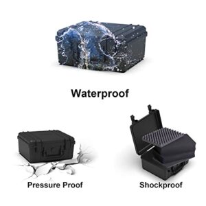 Ant Mag Waterproof Hard Case with Customizable Foam Portable for Camera, Drone, Equipment, Tools, Protective Travel Case for Storage, Carrying, 11 * 9.5 * 5.1inches, Black