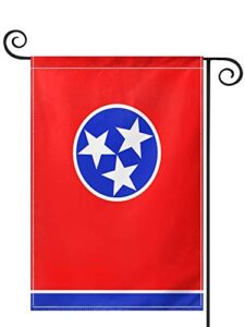 tennessee state flag, double sided seasonal garden flag for outside, double stitched patio decorative yard lawn banner for all seasons, 18″x12″, red blue