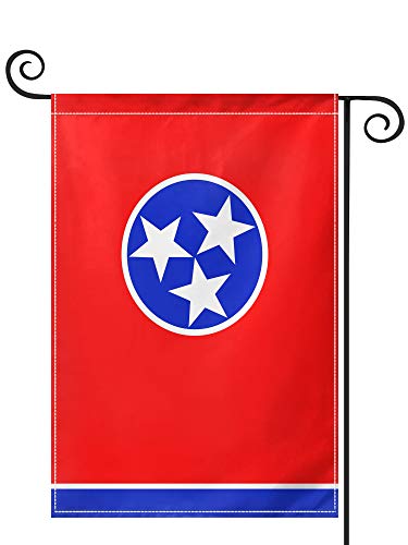 Tennessee State Flag, Double Sided Seasonal Garden Flag for Outside, Double Stitched Patio Decorative Yard Lawn Banner for All Seasons, 18"x12", Red Blue