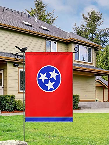 Tennessee State Flag, Double Sided Seasonal Garden Flag for Outside, Double Stitched Patio Decorative Yard Lawn Banner for All Seasons, 18"x12", Red Blue