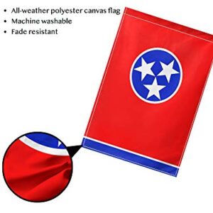 Tennessee State Flag, Double Sided Seasonal Garden Flag for Outside, Double Stitched Patio Decorative Yard Lawn Banner for All Seasons, 18"x12", Red Blue