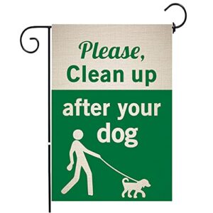 chengxun please clean up after your pet flag no pooping yard sign dog poop garden flag lawn decoration fabric sign