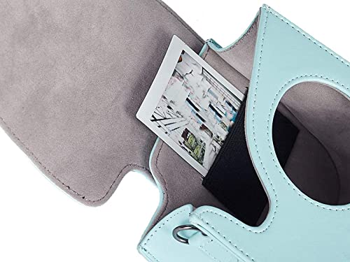 Phetium Protective Case Compatible with Instax Mini 7+ 7s 7c Instant Film Camera / Polaroid PIC-300, Premium Vegan Leather Bag Cover with Removable Strap (Purple)