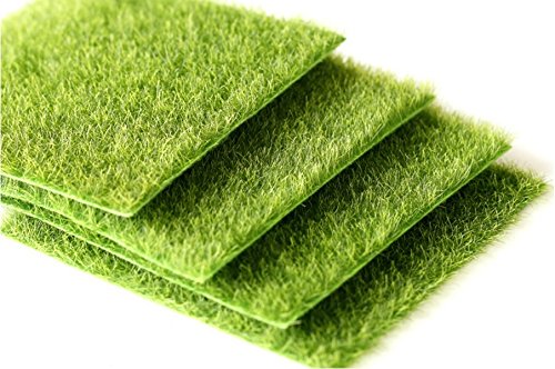 SUN-E 2 Pcs Life-Like Fairy Artificial Grass 12''x 12'' (30 X 30CM) Miniature Ornament Garden Dollhouse