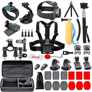 black pro 60 in 1 camera accessories kit compatible with gopro hero 11 10 9 8 7, gopro max, gopro fusion, dji osmo action, akaso, apeman, campark, sjcam