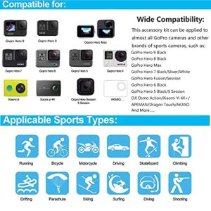 Black pro 60 in 1 Camera Accessories Kit Compatible with GoPro Hero 11 10 9 8 7, GoPro Max, GoPro Fusion, DJI Osmo Action, AKASO, APEMAN, Campark, SJCAM