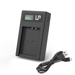 lp-e10 charger, lp charger with lcd display, usb charging port, compatible with canon eos rebel t7, t6, t5, t3, t100, 4000d, 3000d, 2000d, 1500d, 1300d, 1200d, 1100d(not for t3i t5i t6i t6s t7i)
