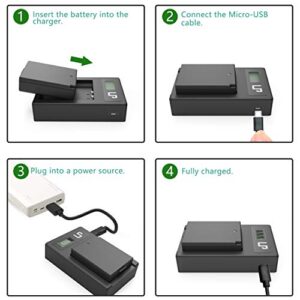 LP-E10 Charger, LP Charger with LCD Display, USB Charging Port, Compatible with Canon EOS Rebel T7, T6, T5, T3, T100, 4000D, 3000D, 2000D, 1500D, 1300D, 1200D, 1100D(Not for T3i T5i T6i T6s T7i)