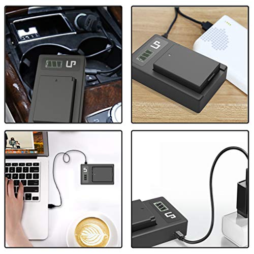 LP-E10 Charger, LP Charger with LCD Display, USB Charging Port, Compatible with Canon EOS Rebel T7, T6, T5, T3, T100, 4000D, 3000D, 2000D, 1500D, 1300D, 1200D, 1100D(Not for T3i T5i T6i T6s T7i)