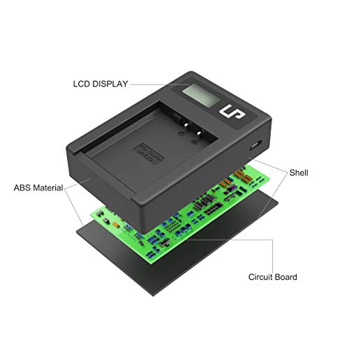 LP-E10 Charger, LP Charger with LCD Display, USB Charging Port, Compatible with Canon EOS Rebel T7, T6, T5, T3, T100, 4000D, 3000D, 2000D, 1500D, 1300D, 1200D, 1100D(Not for T3i T5i T6i T6s T7i)