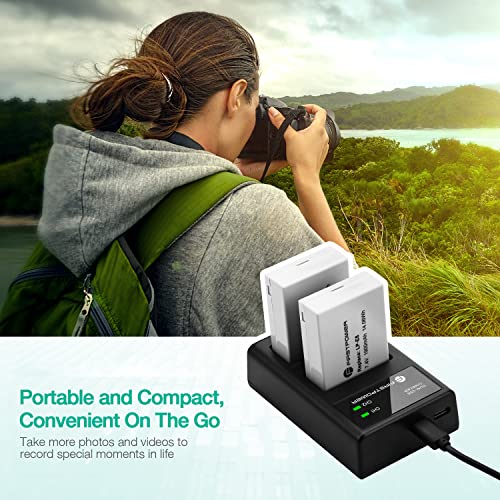 FirstPower LP-E8 Battery and Dual USB Charger Compatible with Canon EOS Rebel T2i, T3i, T4i, T5i, EOS 550D, 600D, 650D, 700D, Kiss X4, Kiss X5, Kiss X6 Cameras