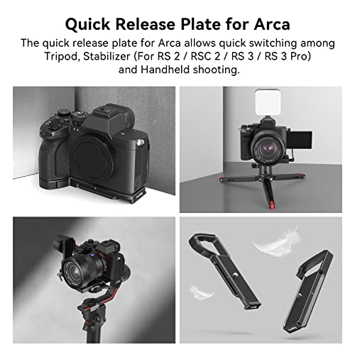 SmallRig Baseplate for Sony Alpha 7R V/ A7 IV, with QR Plate (for Arca) Quick Switch Between Tripod and Stabilizer (for DJI RS 2/RSC 2/RS 3 Pro), w/ Cold Shoe, Base Cold Shoe Mount Bracket - 3666
