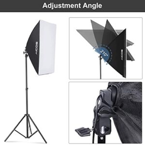 Softbox Lighting Kit, YICOE Photography Lighting Kit 2x19.7"x27.5" Continuous Lighting System with 5700K E27 LED Bulb and Remote for Portrait Product Portrait Video Fashion Photography…