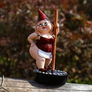 Pole Dancing Gnome Garden Statue! 6 Inch Pole Dancer Gnomes Figurine Garden Landscape Outdoor Decor! Polyresin Gnome Resin Dwarf Sculpture Art Decor!