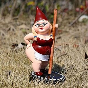 Pole Dancing Gnome Garden Statue! 6 Inch Pole Dancer Gnomes Figurine Garden Landscape Outdoor Decor! Polyresin Gnome Resin Dwarf Sculpture Art Decor!