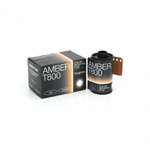 amber t800 color negative, 27exp, iso800, 35mm cine film