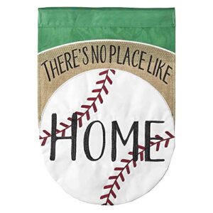 dicksons there’s no place like home white baseball 19 x 13 small polyester outdoor hanging garden flag